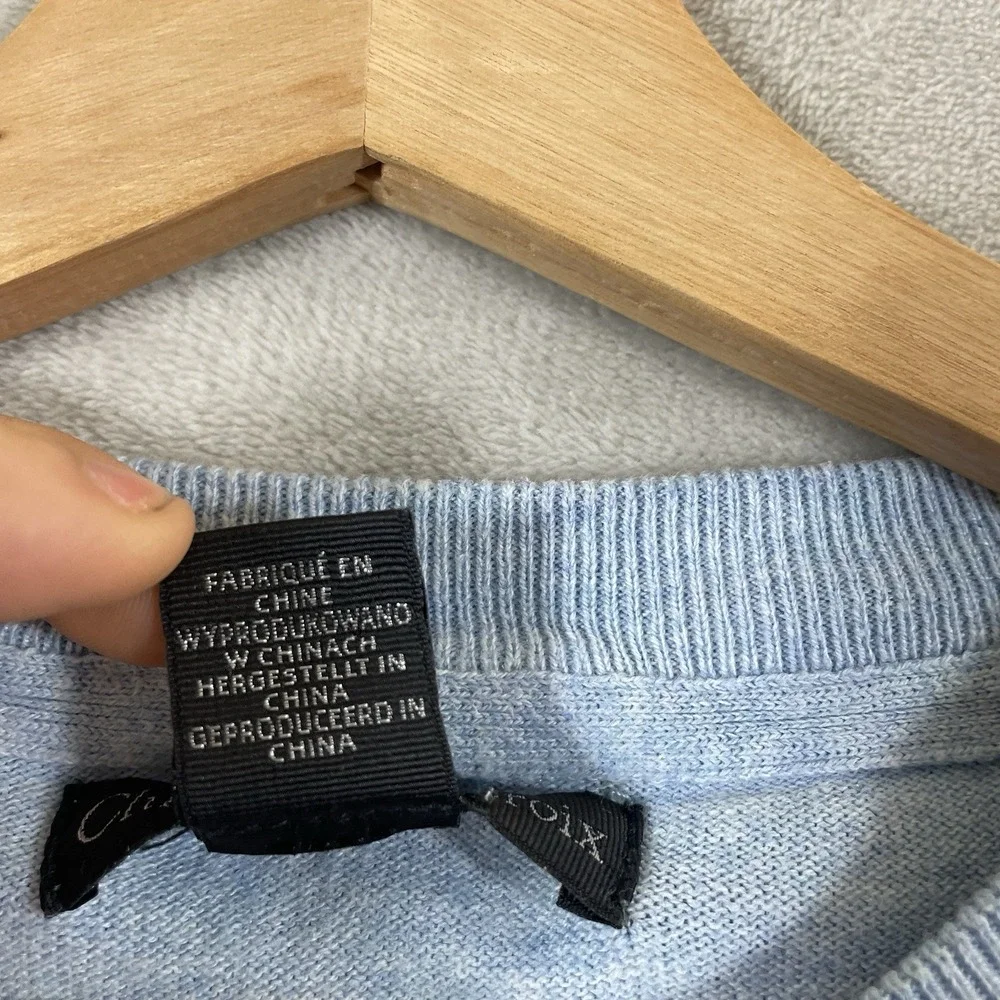 CHRISTIAN LACROIX Mens Crewneck Pullover Sweater Cashmere Silk Blend Blue XL